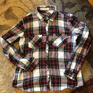 Maurice’s plaid shirt